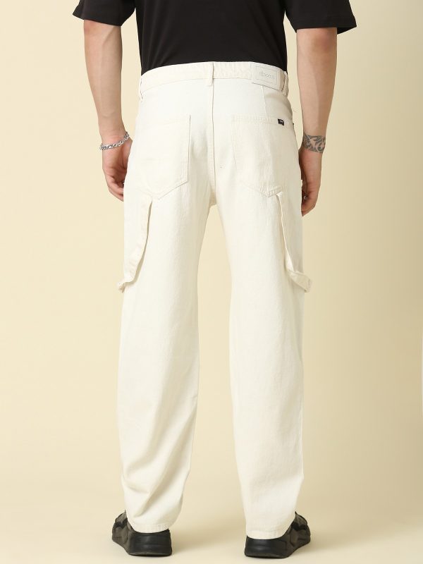 Men’s Classic White Cotton Cargo Pants - Image 2