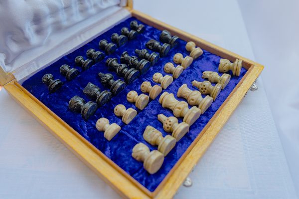 Handcrafted Stone Chess Set with Wooden Storage Box (Chess) - Image 3