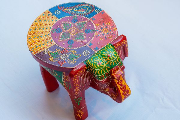 Handcrafted Wooden Elephant Stool (Elephant Table) - Image 4