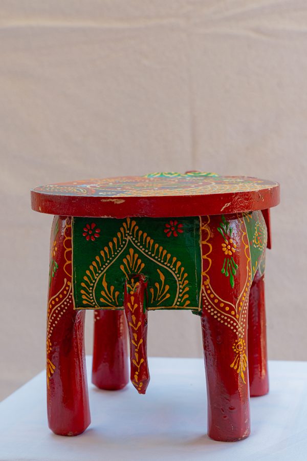 Handcrafted Wooden Elephant Stool (Elephant Table) - Image 3