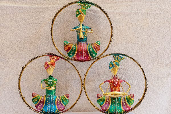 Handcrafted Rajasthani Musician Wall Decor (Designer PC)