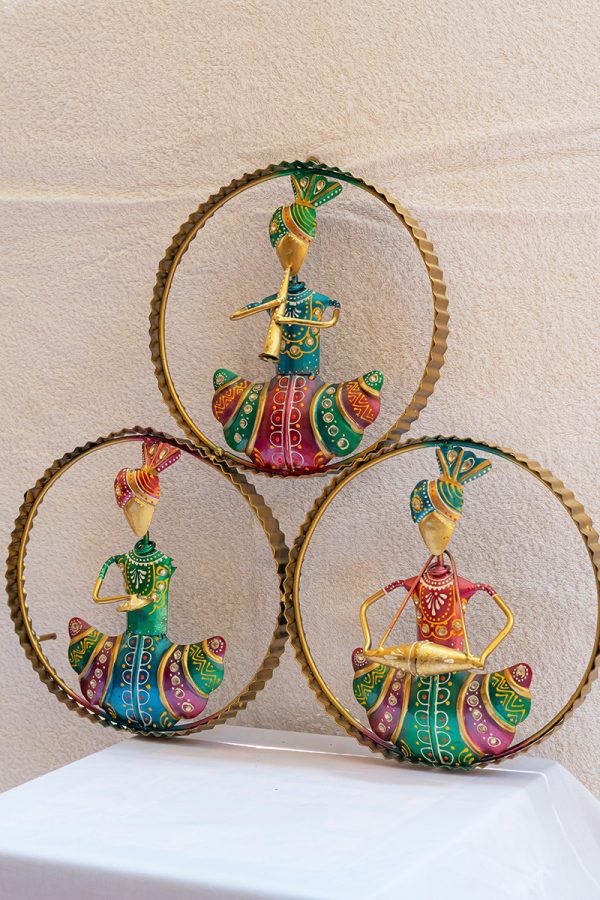 Handcrafted Rajasthani Musician Wall Decor (Designer PC) - Image 2