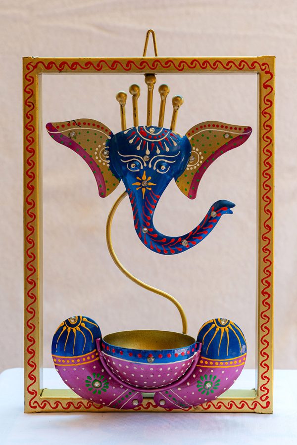 Handcrafted Metal Ganesha Tealight Holder (Ganpati)
