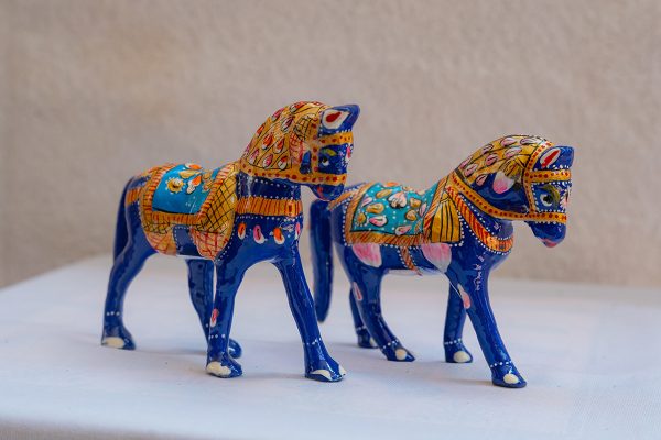Hand-Painted Blue Horse Figurines (Horse) - Image 2