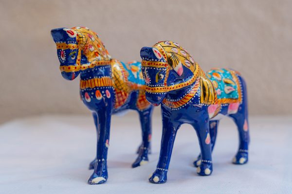 Hand-Painted Blue Horse Figurines (Horse) - Image 3