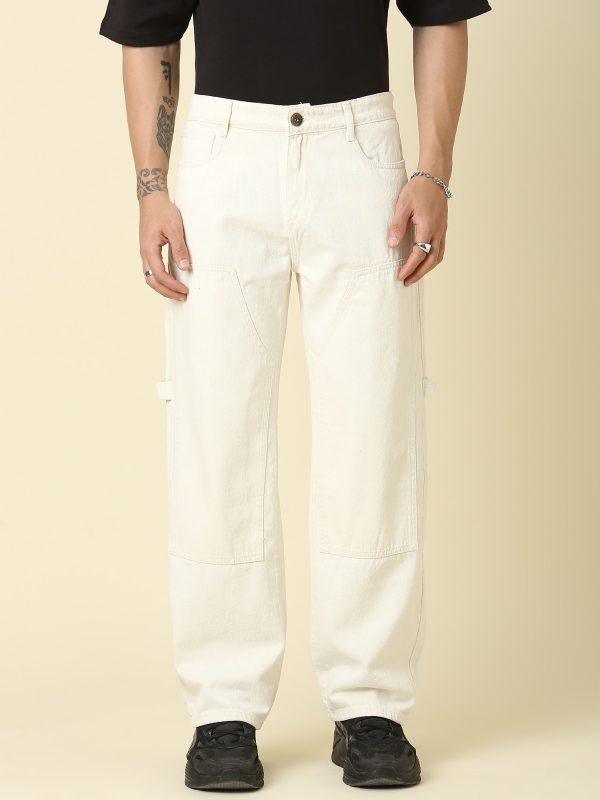 Men’s Classic White Cotton Cargo Pants