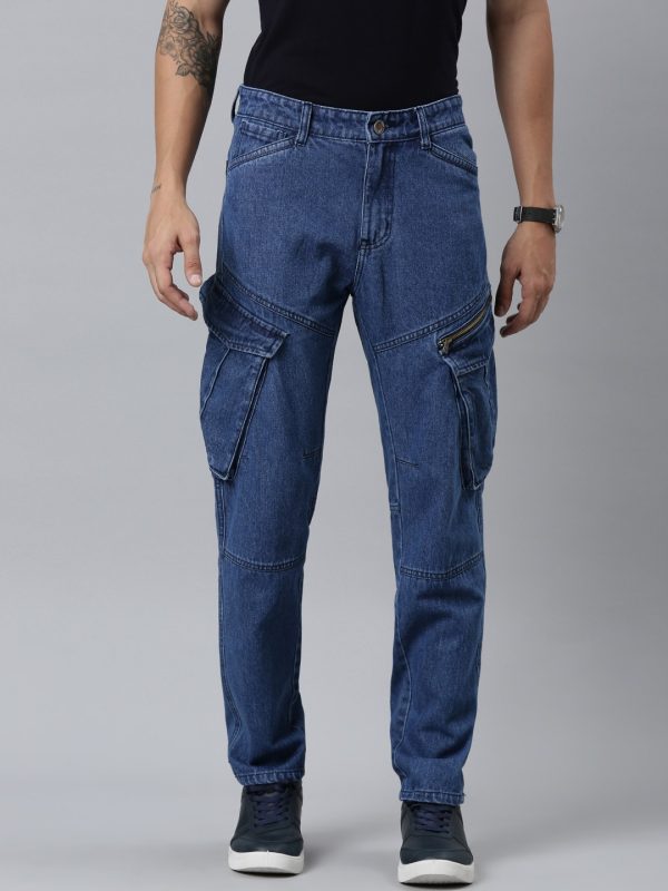 Imported Denim Cargo Pants - Image 3